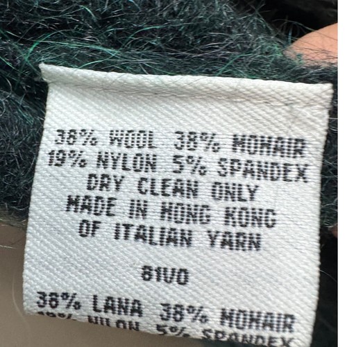 Eileen Fisher Italian Yarn Wool Mohair Cardigan Open Front Sweater Teal Medium - Picture 6 of 8