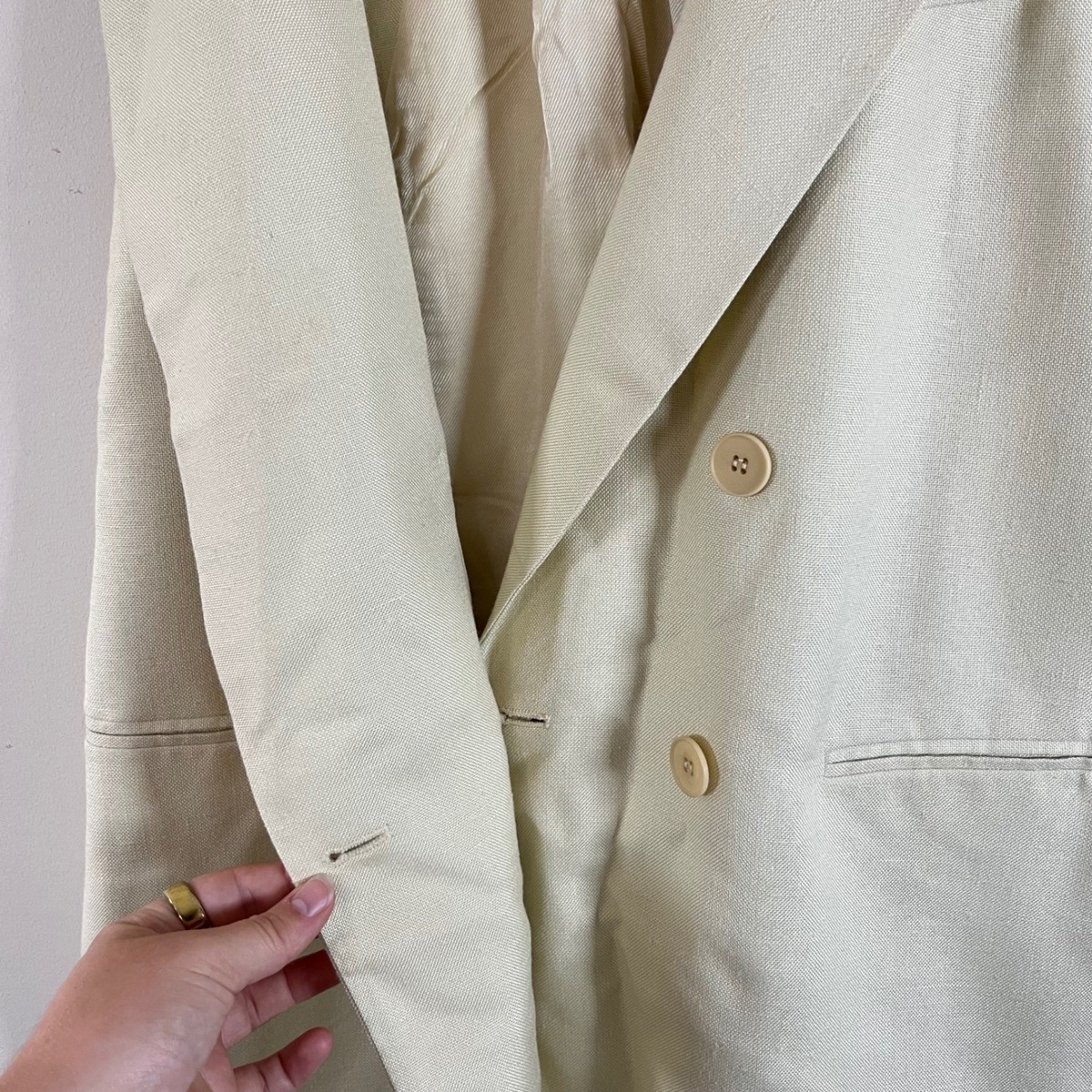 Stella McCartney Blazer Vest Double Breasted Cream Womens 44 Corpcore Chic View 4