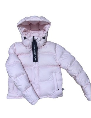 Aritzia Super Puff Shorty Pink XS Hooded Down Puffer Zip Water