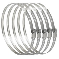 8 Inch Adjustable Stainless Steel Worm Gear Hose Clamps 5 Pack Stainless Steel