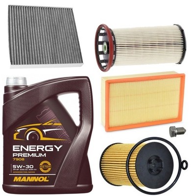 5L MANNOL 7908 + FILTERS FULL SERVICE KIT FOR AUDI Q5 2.0 TDI 2010-20
