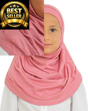 Prien Easy To Wear Hijab For Girls, Muslim Scarf for Kids, Instant Dusty Rose