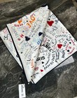Chanel classic white monogram graffiti women's decorative square scarf/shawl NEW — photo 6