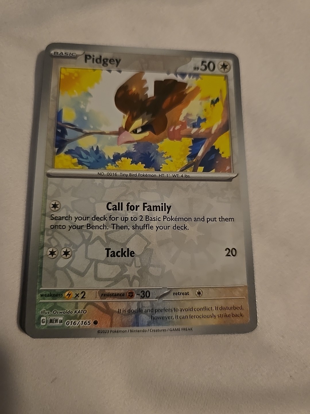 Pokemon - Pokemon 151 - Pidgey 016/165 - Reverse Holo- NM/M