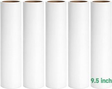 5 Pack 9.5 Inch Lint Roller Refills, 60 Sheets Per Roll - 300 Total Sheets 