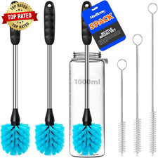 5 Pack Bottle Brush Cleaner Set 14" Long Handle Stainless Steel Bottle Cleaner B