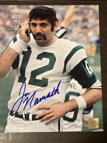 Joe Namath Autographed “JETS” Signed 8x10 Photo,  COA.HOF