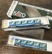 KATO N Scale #10-317 Koki 104 Container Flat Cars 2-Car Set w/Loads 1:160 NIB!