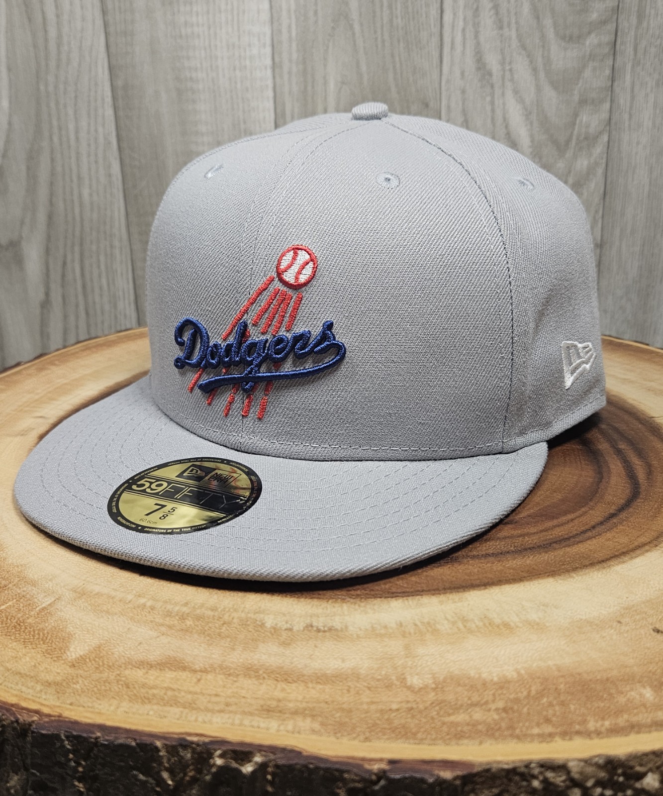 Los Angeles Dodgers New Era 59Fifty Fitted Hat Cap Size 7 5/8 MLB NWT Gray