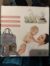 6-in-1 Baby Bottle Cleaning Kit with Portable Drying Rack, Storage Box, Beige