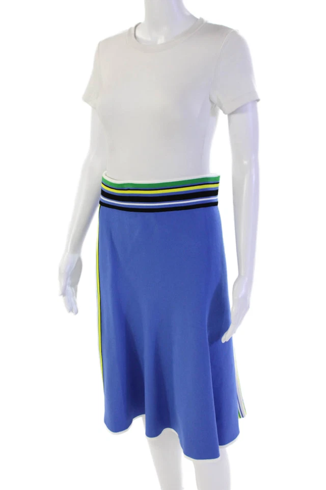 Falda Diane Von Furstenberg para mujer a rayas elástica línea A azul talla M Foto 2 de 4