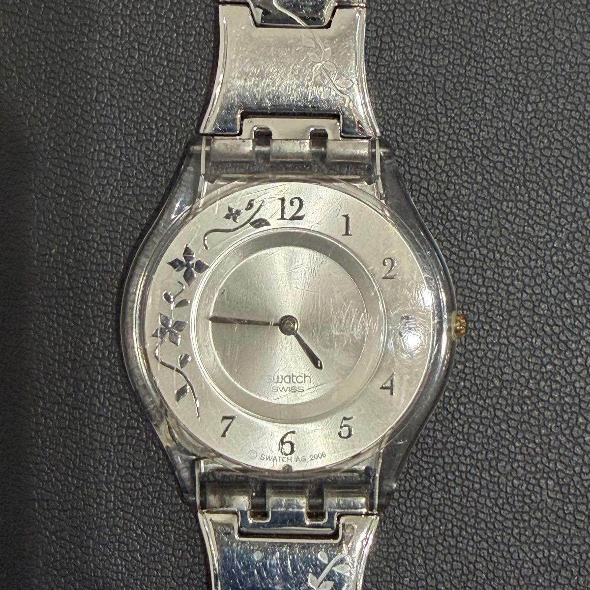 [Battery replaced] Swatch Ladies Watch Silver 2006 Model CLMBER FLOWERY