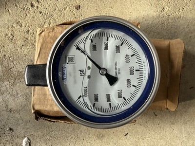 New Wika 10,000 PSI 4'' Pressure Gauges 1/2 NPT 316 Stainless Liquid Filled 