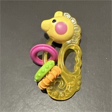 Vtg Fisher Price Ocean Wonders Seahorse Dumbbell Rattle Teether Baby Toy 2005