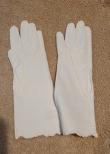 Vintage White Embroidered Ladies Gloves Size7 Cotton New Old Stock West Germany