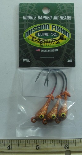 Mission Fishin 16603 Double Barbelé non Peint Leurre Tête 1.8ml Taille