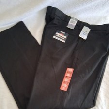 New Men's Dockers Signature Khaki Slim Fit Flat Front Cotton Pants Black 38x32