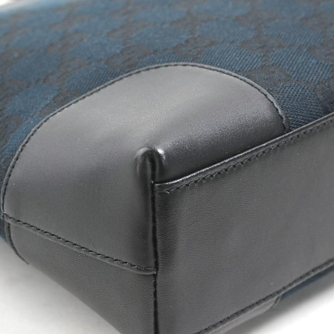 Gucci GG Canvas Leather Shoulder Bag Black Silver Used, 26x27cm thumbnail 7