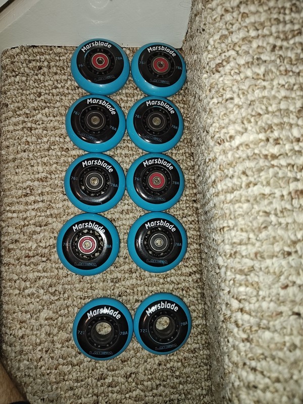 Size 76 mm and 72 mm - Marsblade Labeda Wheels - set of 10 In Line Rollerblade