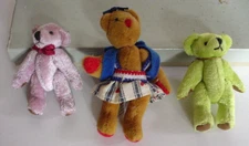 3 Tiny Teddie Bears-/Fully Jointed & Ready To Enjoy