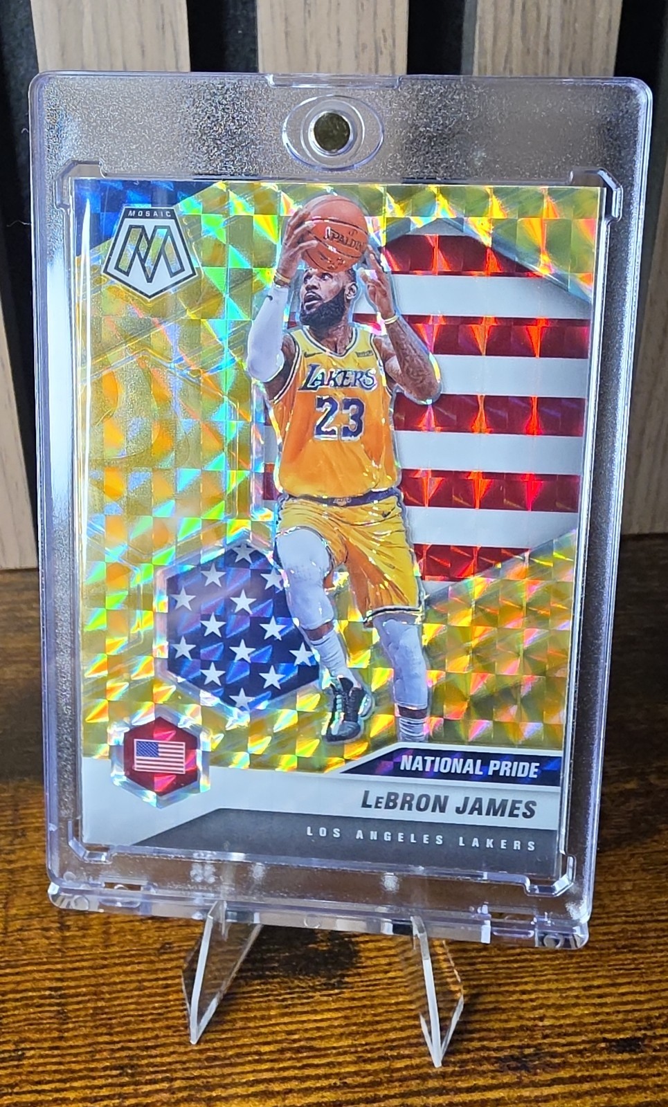 2020-21 Panini Mosaic National Pride LeBron James #247 Yellow Prizm Color Match