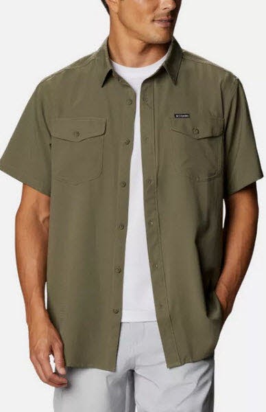 Однотонная рубашка Columbia Utilizer II с коротким рукавом Herren Hemd kurzarm Grn 9290₽