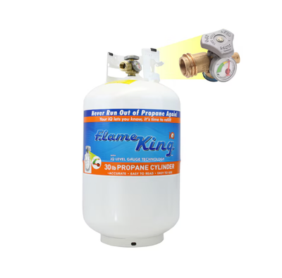 #ad Flame King 30 lb Propane Tank w Type 1 Overfill Protection Device Valve Empty $53.98