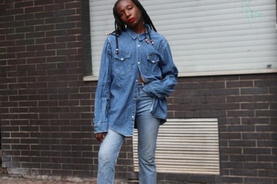 Vintage Lee 90s Western Denim Shirt L Light Blue Denim Shirt Snap Cowboy Top