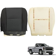 Black Front Left Driver Side Bottom Cloth Seat Cover and Foam Cushion