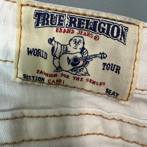 True Religion White Denim Rolled Capri Low Rise Jeans. Women’s 26 (actual 27x24) - Picture 7 of 11