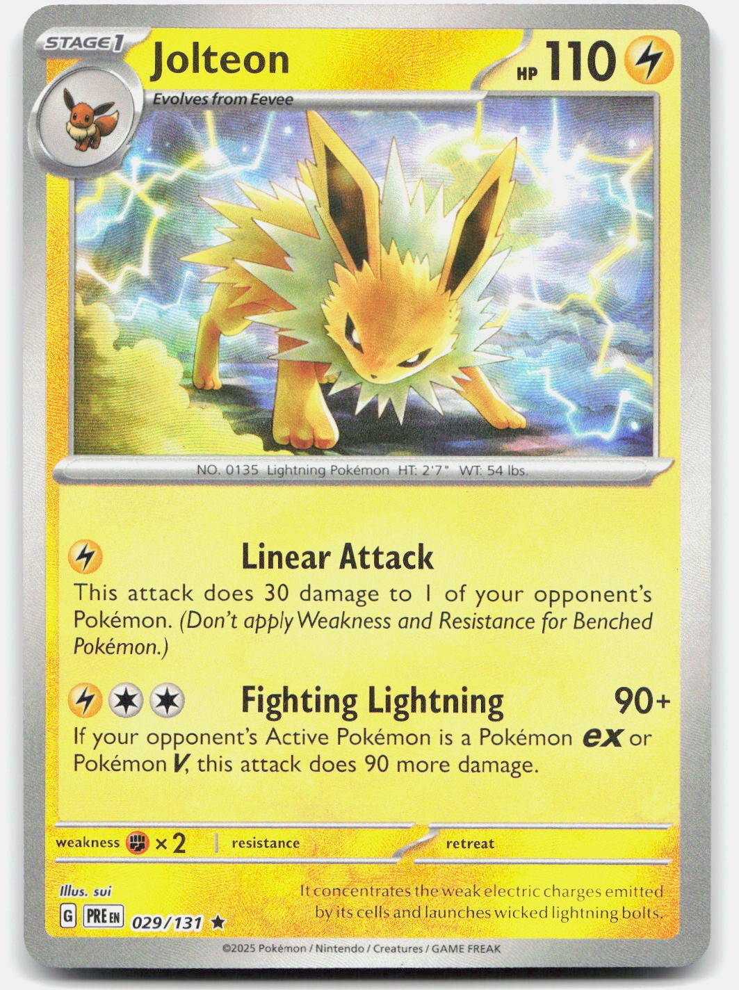 Jolteon (Poke Ball Pattern) Holofoil [PRE - 029/131]NM