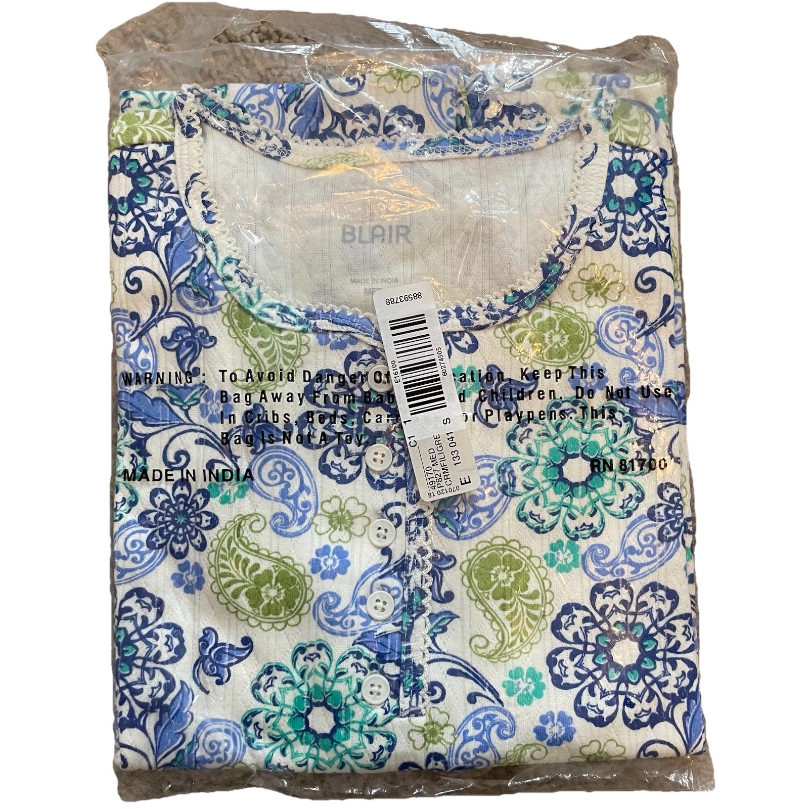 NEW Lot Of 4 Blair Short Sleeve Tops Size Medium Floral Buttons Summer Casual