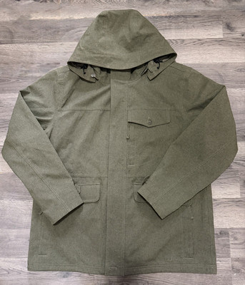 L.L.Bean Men's Green Hooded Mid-Length Parka Jacket Coat, Size L Regular