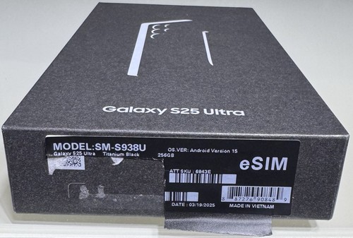 SAMSUNG GALAXY S25 ULTRA AT&T (EMPTY BOX ONLY) Titanium Black 256gb Sm-s938u - 第 4/4 張圖片