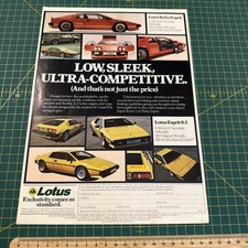 Lotus esprit range sheet advert prospekt brochure catalog