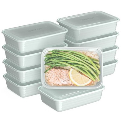 Prep - 20-Piece 1-Compartment Reusable Meal Prep Containers with Lids, PFAS &...