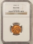1944-S LINCOLN CENT - NGC MS-67 RD
