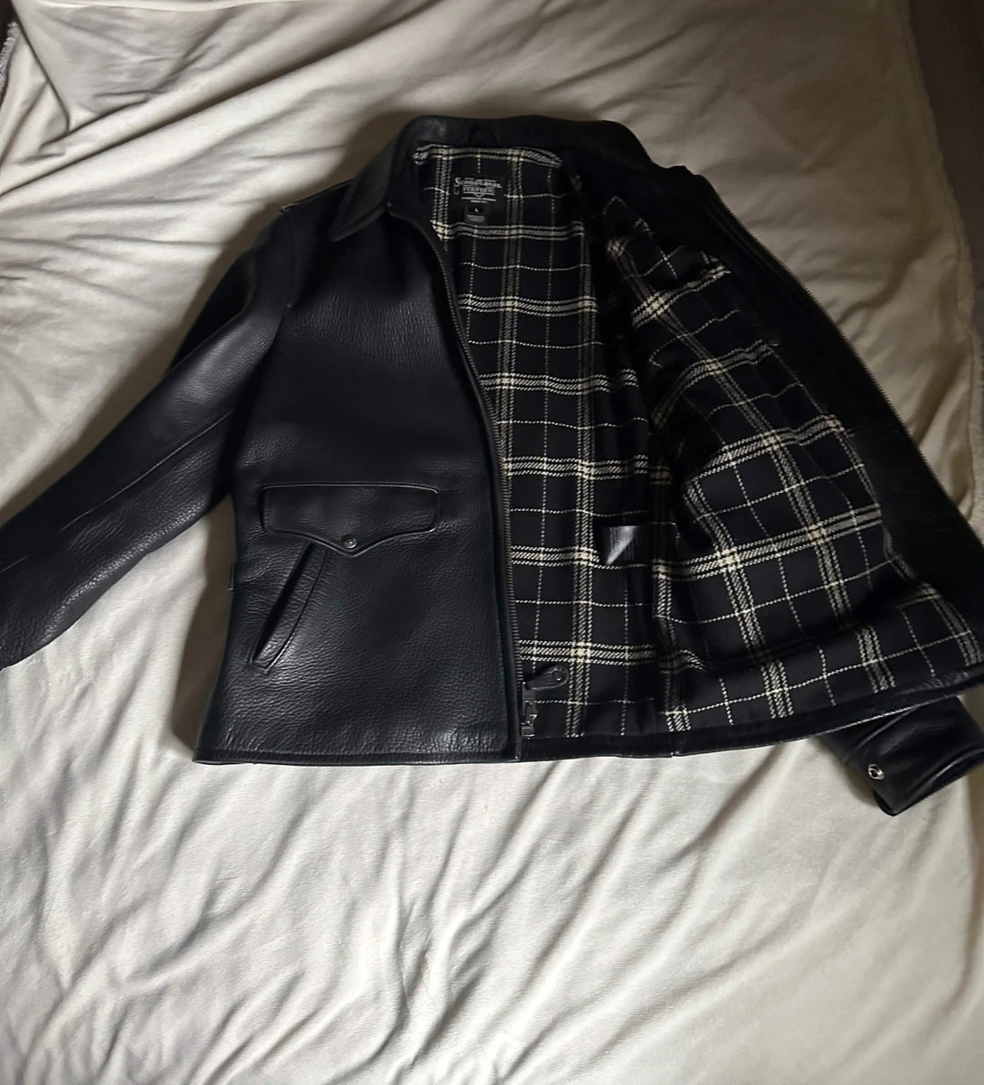 Schott Perfecto 464 Bison Leather Jacket Size LARGE