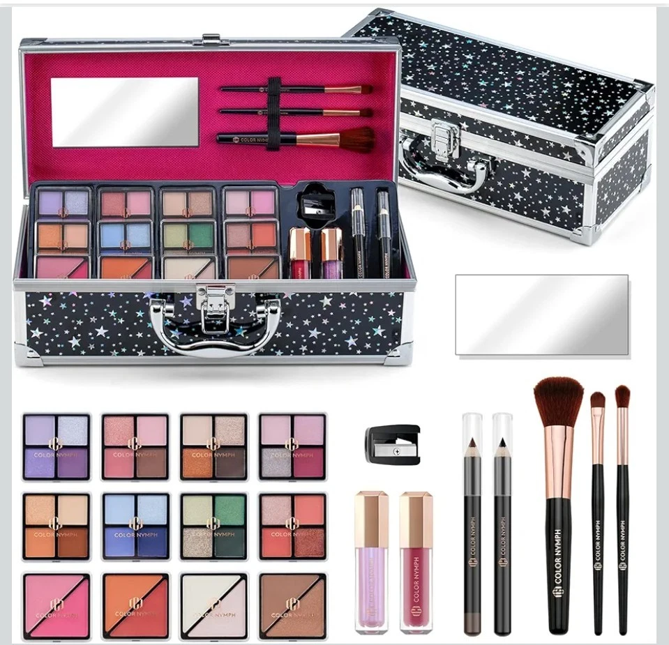 Makeup Kit for Teen Girls, All-in-One Beginner Makeup Set with Eyeshadow, Blush,