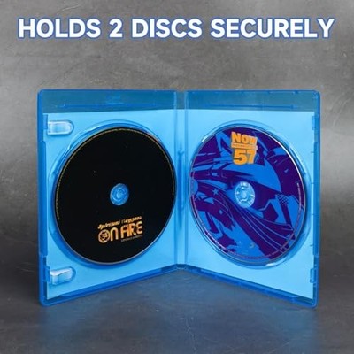 10 Pack Double 2-Disc Blu-Ray Cases, Multi-Disc Holder, Blue