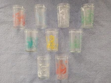 1962-1964 WELCH'S GLASS THE FLINTSTONES, NEAR SET (9/14), FRED, WILMA, BARNEY