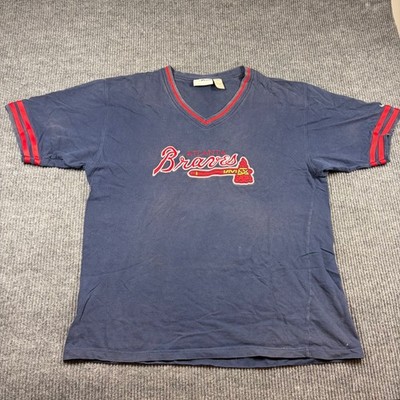 Vintage Reebok Shirt Women's XXL Atlanta Braves MLB Genuine Merchandise V-Neck