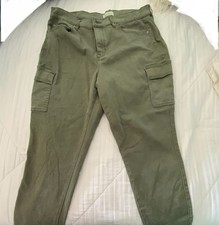 Nicole Miller Womens Jeans size 14 green Cotton soho high rise ankle skinny new