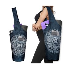 Fashion Printed Yoga Mat Bag with Large Side Pockets, Fits Most Size Mats