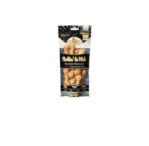 FIELDCREST FARMS Nothin' To Hide Ultra Knotted Bone 3" Beef for Dog treat- 12pk