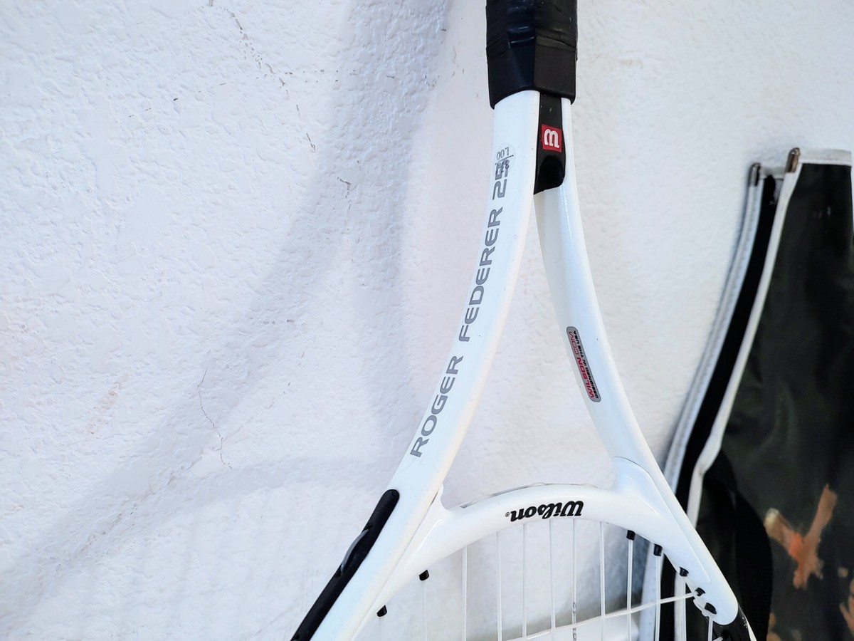 Raquette Tennis Wilson Federer 25 Pouces - Titane Rouge Noir Blanc - Grip 3 7/8 Neuve