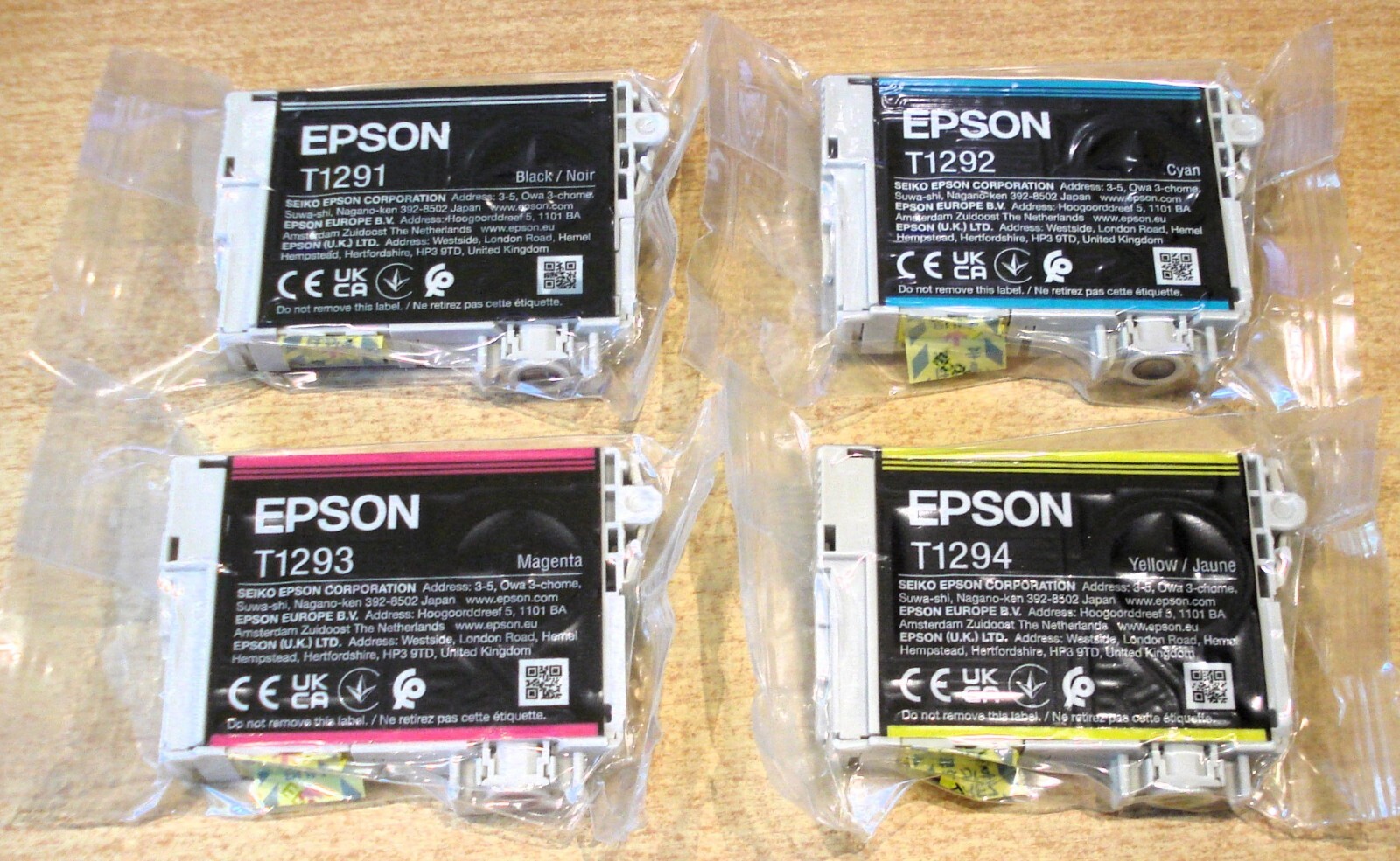 full set GENUINE EPSON T1291 T1292 T1293 T1294 APPLE T1295 vacuum sealed inks