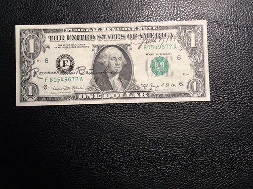 One dollar federal reserve Signed by the treasure of the United States 1973