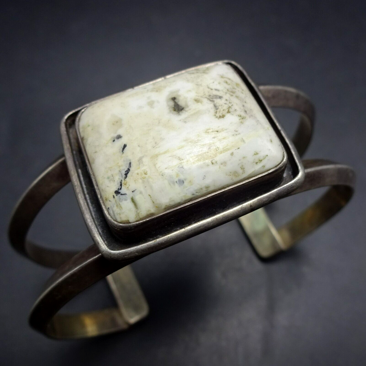 Dynamic Native American Navajo Coral Cross Sterling Silver Bracelet Signed Dynamic Native American Navajo Coral Cross Sterling Silver Bracelet Signed