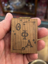 1922 Theta Phi Alpha Ohio Union Fraternal Wood Box w/Little Duke Cards 53 USA